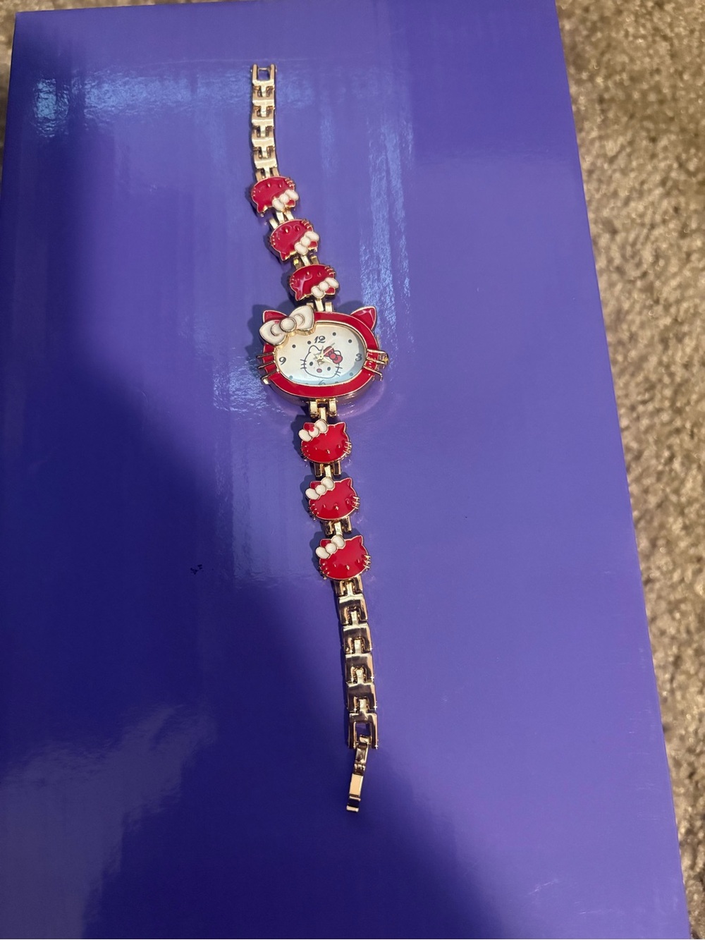Red Cat Face Bracelet Watch for Women - Unbranded